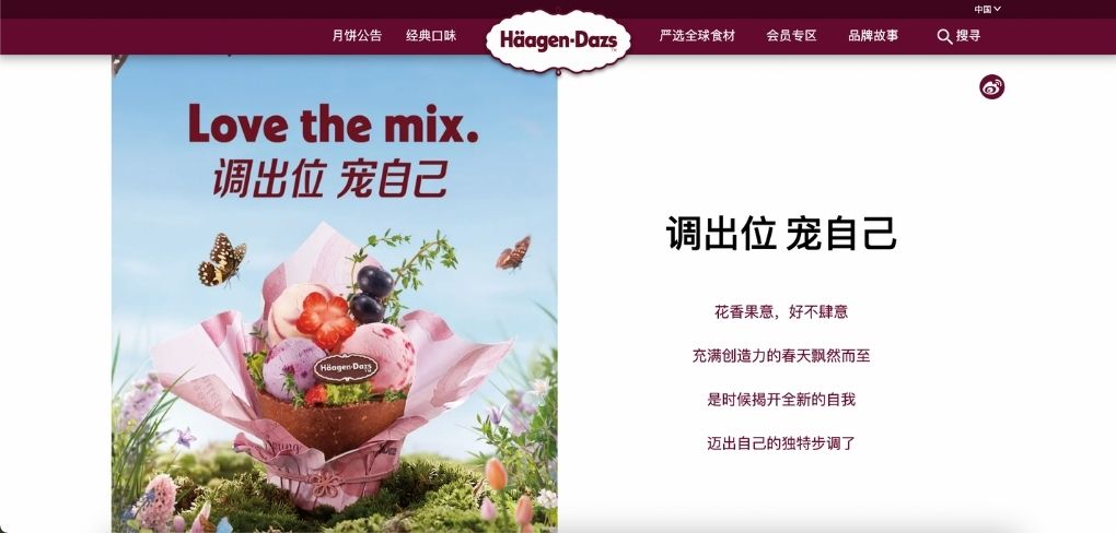 Baidu SEO: Haagen Dazs website in China